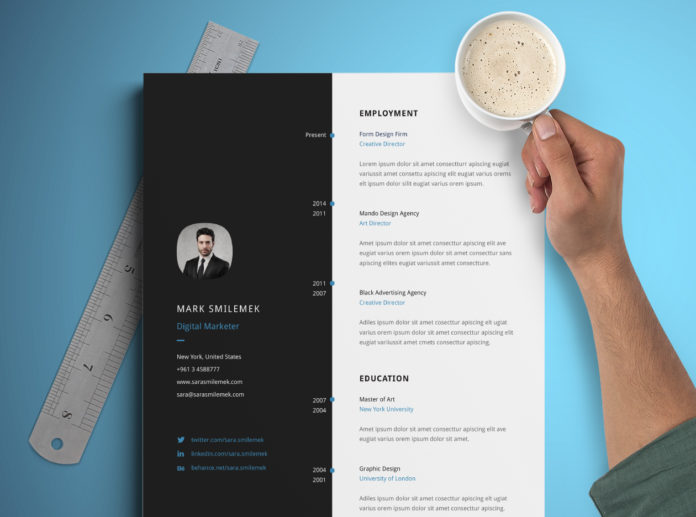 vertical resume template