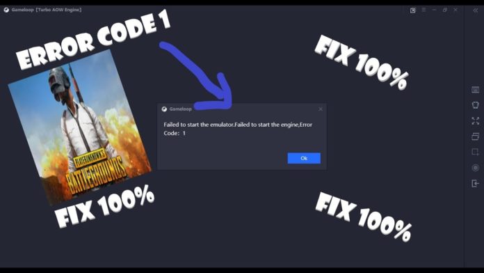 fix PUBG Mobile Emulator Error Code 1