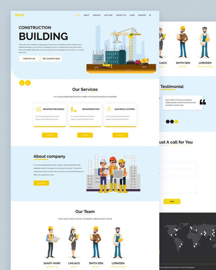 rotot construction psd template